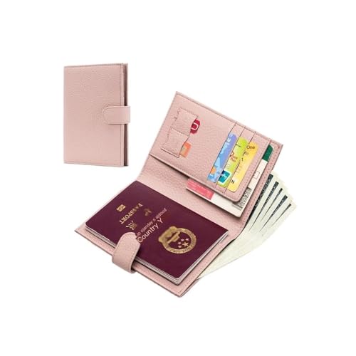 passport wallet Portafoglio da viaggio con portapassaporto pelle di mucca con tasca con cerniera porta carte portafoglio bifold bloccabile per portare le tue di uomini e don