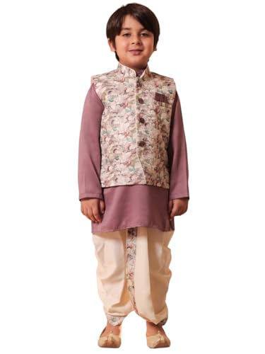 Image of AJ DEZINES Kids Ethnic Wear Kurta Waistcoat and Dhoti Pant for Boys