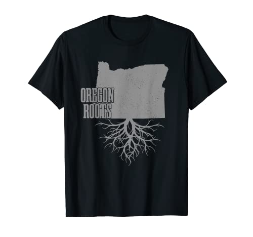 Oregon Roots Vintage USA Patriotic Pride State Map T-Shirt