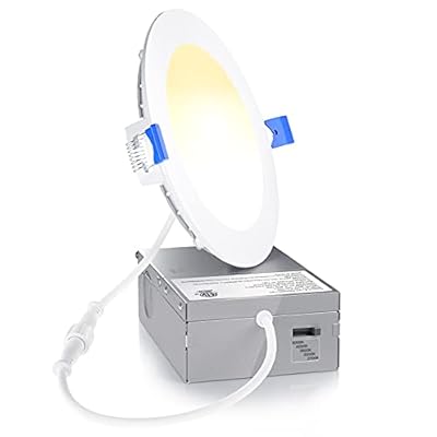Ensenior 1 Pack 4 Inch LED Recessed Light, Dimmable, 2700K-5000K 5CCT, 750LM High Brightness, 9W 120V, Damp Rated, Ultra-Thin Canless Wafer Ceiling Light - ETL & FCC & IC