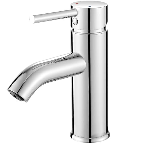 GENBONS Wasserhahn Bad Chrom-Finish Waschtischarmatur Bad Armatur...