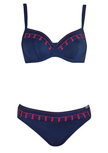 Sunflair Bikini New Nautic Cup F, Farbe Nachtblau/rot, Größe 42