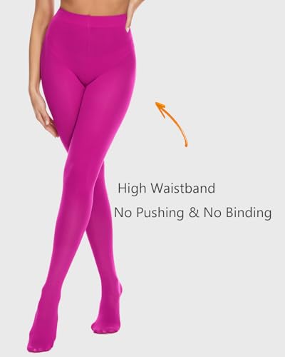 Image of DUCMODA Womens 80 Denier Opaque Tights, Women's Soft Solid Color Footed Pantyhose, High Waist Stocking with 30+ Colors