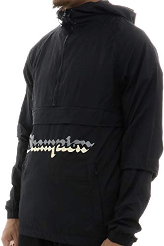 Champion Men's Anorak Windbreaker, Black w/Shadow Script, Small2