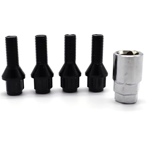Pernos de rueda M12x1.5 negros cónicos de 17mm para llantas de aleación Serie 8 E31