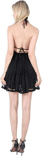 Image of ForeMode Summer Deep V Neck Bohemian Women Mini Short Dress Backless Beach Boho Dress