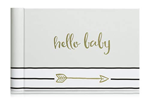 Image of Pearhead Hello Baby Brag Book, Expecting Parents Babybook Keepsake, New Parent Baby Accessory, Gray