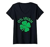 Women's 0% Irish Shirt Zero Irish Men Women St Patricks Day V-Neck T-Shirt