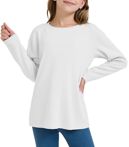 Girls Long Sleeve Workout Tops Oversized Shirts Crew Neck Graphic Gym Clothes Kids Baggy Winter Clothing2