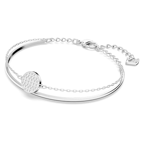 Swarovski womens Bangle, Ginger Bracelet, Crystals,Rhodium plated / White, Medium - Image 2