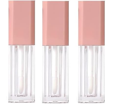 Hunky Dory 3pcs 2ml Sqaure Premium Qaulity Plastic Unbreakable Travel Empty Lip Rose Gold Gloss,Lip Care,Costemic, Oil Bottles Transparent Empty Clear Lip Containers Tubes,Refillable Bottle With Plug-image-38