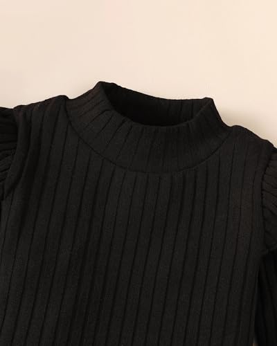 Baby Girl Clothes Sets: 2 Piece Ruffle Sleeve Tops Mini Skirts Sets Fall Winter Outfits for Toddler 9 Months-5 Years4