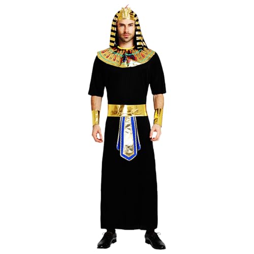 Mppchhn Disfraz de Rey Egipcio - Ropa de Cosplay para Festivales - Ropa de Cosplay para Adultos Hombres y Mujeres Halloween Carnavales Fiestas de Cumpleaños Eventos Temáticos