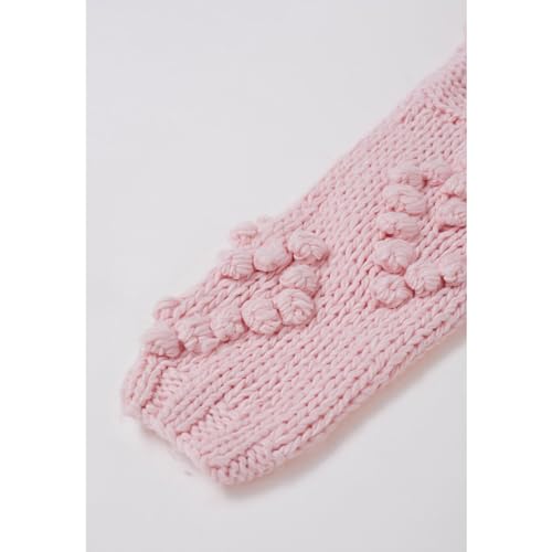 Image of CHICWISH Womens Turtleneck Sweater Heart Pom Pom Pullover Sweaters Long Sleeve Loose Chunky Knit Sweater Tops