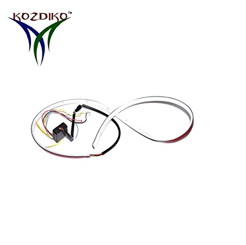 Image of Kozdiko LED Ice Blue & Red DRL Brake With Side Turn Signal & Parking Indication Dicky, Trunk, Boot Strip Light For All Cars