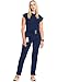 Cherokee Infinity Women's Scrub Pant Mid Rise Tapered Leg Pull-on Bottom with Moisture Wicking & 360° Stretch Fabric CK065AT, M Tall, Navy