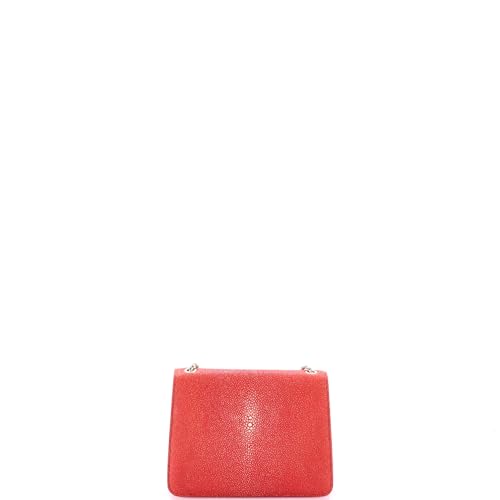 Pre-Loved Serpenti Forever Square Shoulder Bag Stingray Small, Red3