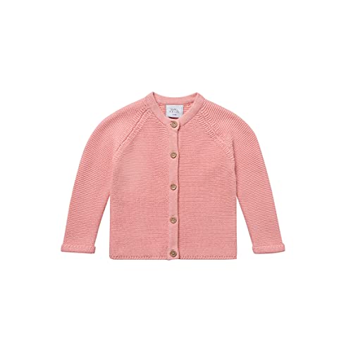 Stellou & friends Cardigan-Strickjacke für Mädchen und Jungen mit Knöpfen in Holz-Optik | Hochwertige Baby-Kleidung aus 100% Baumwolle - IV V I Gr. 86 - Rosa