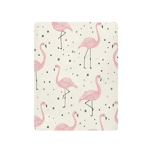 Image of Summer Pink Flamingo Crib Sheets Stretchy Portable Sheets for Baby Toddler Breathable Soft Crib Mattress Sheet for Girls Boys