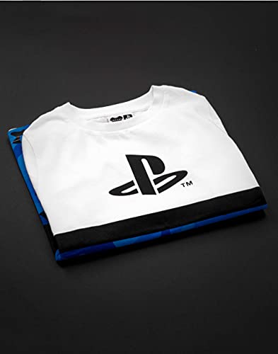 PlayStation Kids T-Shirt Camo Boys Blue White Logo Game Short Sleeve Top3