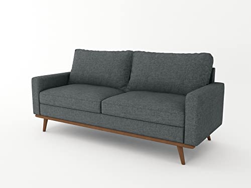 Meeyar W70Inch Grace Fabric Loveseat Sofa,Love Seats Sofa For Small Spaces,Mid-Century Modern Loveseats For Apartment Living Room Bedroom,Love Seat Couch,Solid Wooden Legs,Easy Assembly(Dark Grey) #TOP3