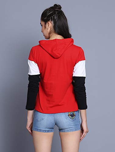 Image of Yes'No Women's Full Sleeve Cotton Hooded T-Shirt