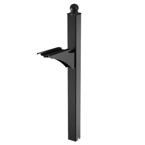 VEVOR Mailbox Post, 56 x 4 x 4 Inches, Aluminum In-Ground Mounting Mail Box Stand with Universal Plate Bracket, Heavy Duty Metal Post Sleeve Kit for Outside Curbside Residential, Powder Coated Black