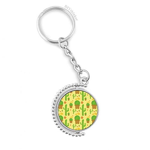 Cactus en maceta llavero con patrón rotatorio ideal para colgar en tu mochila