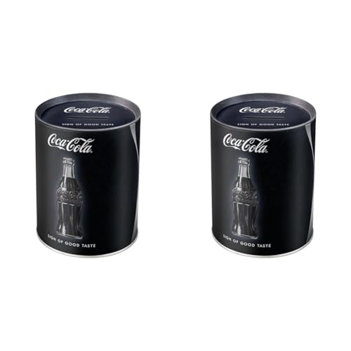 Nostalgic-Art Tirelire rétro, Coca-Cola – Good Taste – Idée de Cadeau pour Fans de Coke, Boîte à Billets en métal, Tire-Lire en Fer-Blanc, 1 l (Lot de 2)