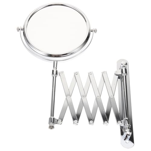 YOSADIER 6-inch 3X Magnifying Retractable Wall Mounted Makeup Mirror Dual-Sided Swivel Bathroom Mirror Extendable Round Cosmetic for Beauty and Shaving