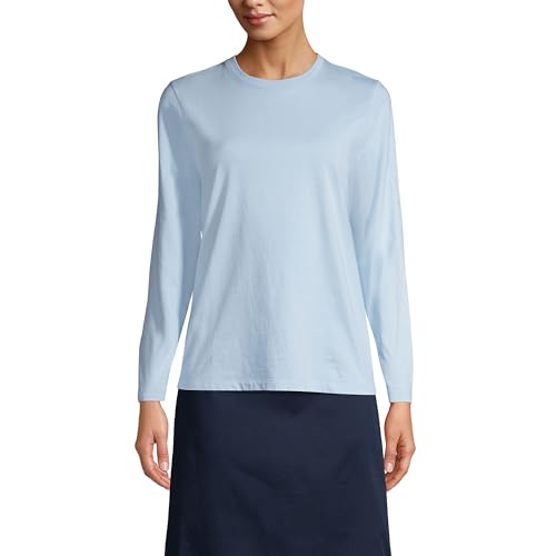Lands' End Essentials Women's Long-Sleeve Soft Cotton T-Shirt - Tailored Feminine Fit