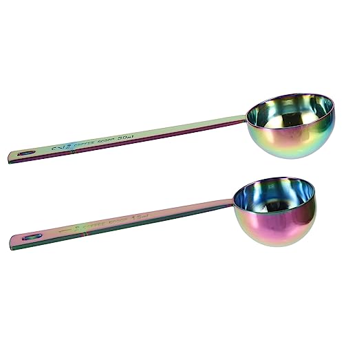 Cabilock Cucharas Para Café 2 Cucharas Medidoras De Acero Inoxidable Orificio Para Colgar Para Preparar y Medir Leche