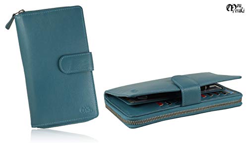 Image of Big Fat RFID Blocking Leather Organizer Checkbook Wallets For Women - Clutch