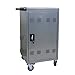 30+2 Bay Mobile School Charging Cart Station for Chromebook, Tablet & Laptop, All-Steel Locking Charging Cabinet with Power Strip, 32 Slots, Rolling Caster Wheels, Assembly Required (Silver)