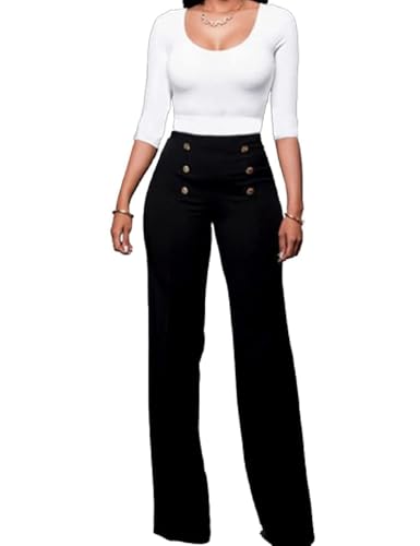 A ADILACA Women High Rise Fashion Style Long Straight Leg Trouser3