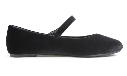 FEVERSOLE Women's Mary Jane Fashion Round Toe Easy Buckle Slip On Flats3