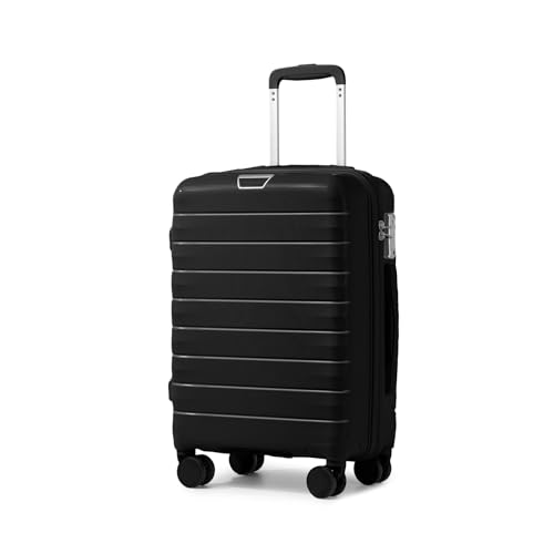 Image of LARVENDER Carry On Luggage 22x14x9 Airline Approved, Suitcases with Wheels | 20Inch Hardside PP Carry-On Luggage for Women Men, TSA Lock, Black