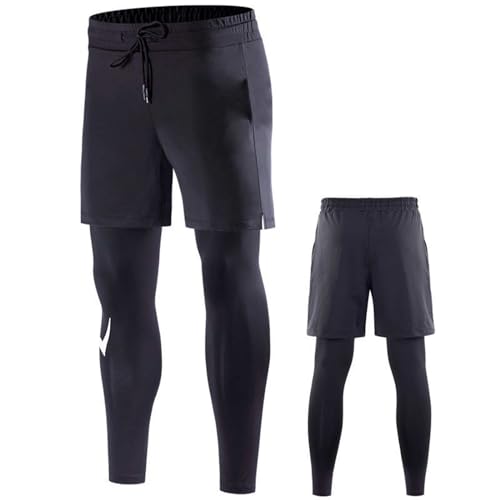Mallas elásticas de secado rápido para hombre de color liso y de invierno, pantalones de entrenamiento, mallas de baloncesto, pantalones de fitness 3M, gris, XXL