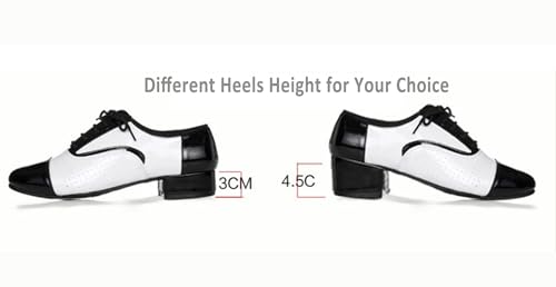 Men's Dance Shoes, Lace-Up Cowhide Leather Salsa Tango Waltz Ballroom Latin Dance Shoes for Outdoor4