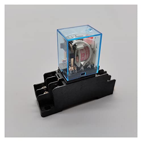 Relé DPDT con base interruptor electromagnético micro mini y luz LED indicadora 5