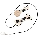 BEBEMOKO Hearing Aid Clip for Boys and Girls Portable Anti-Lost Lanyard Bow Design Sturdy Hearing Aid Strap for Children Cow Print Accessory