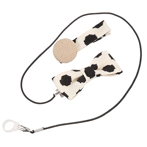 BEBEMOKO Hearing Aid Clip for Boys and Girls Portable Anti-Lost Lanyard Bow Design Sturdy Hearing Aid Strap for Children Cow Print Accessory