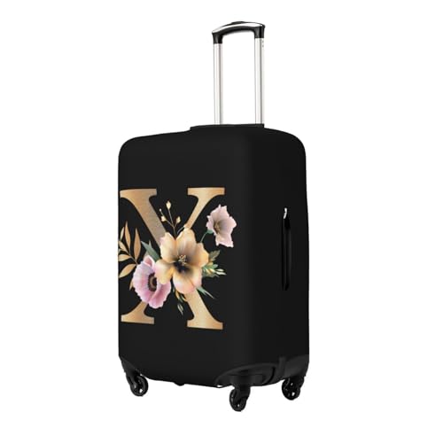 Flower Letter X Luggage Cover Washable Elastic Suitcase Cover Anti-Scratch Initial Travel Luggage Protector Covers for Kids Adult S fits 18-21 inch Suitcase2