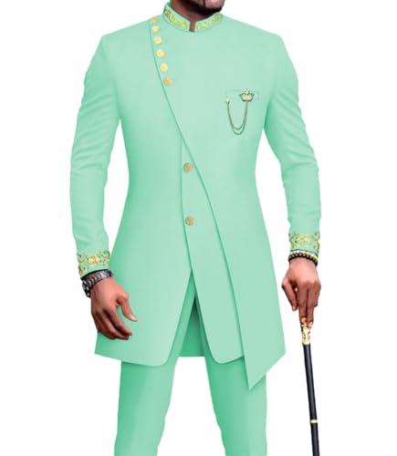 African Suits for Men 2 Piece Tuxedo Slim Fit Blazer Party Jacket Dress Suit3