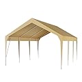12'x20' Carport Heavy Duty Car Canopy UV Resistant Waterproof Portable Garage for Car, Boat, Party, Storage Shed (Earthy Yellow)