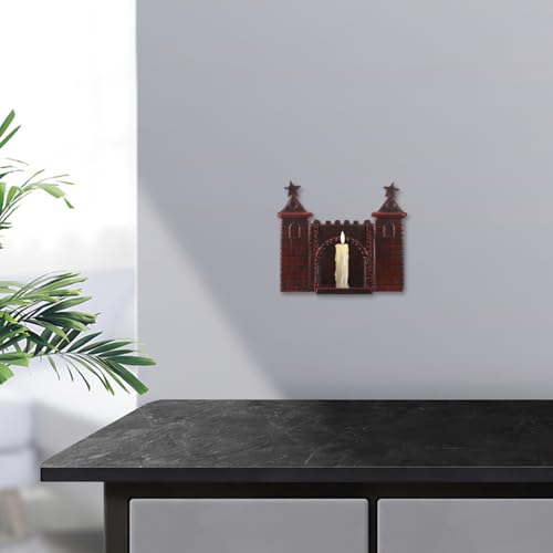 Portavelas de pared vintage Beaupretty en hierro rústico para baño y salón 6