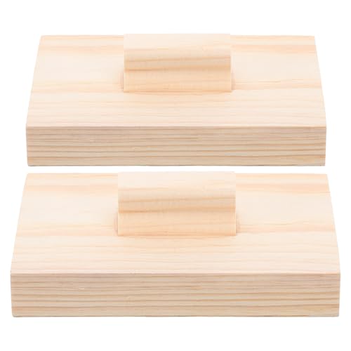 YARNOW 木製カスタネット2個:子供用砂ブロック、人間工学に基づいたハンドル付き打楽器、幼児の音楽教育活動に最適