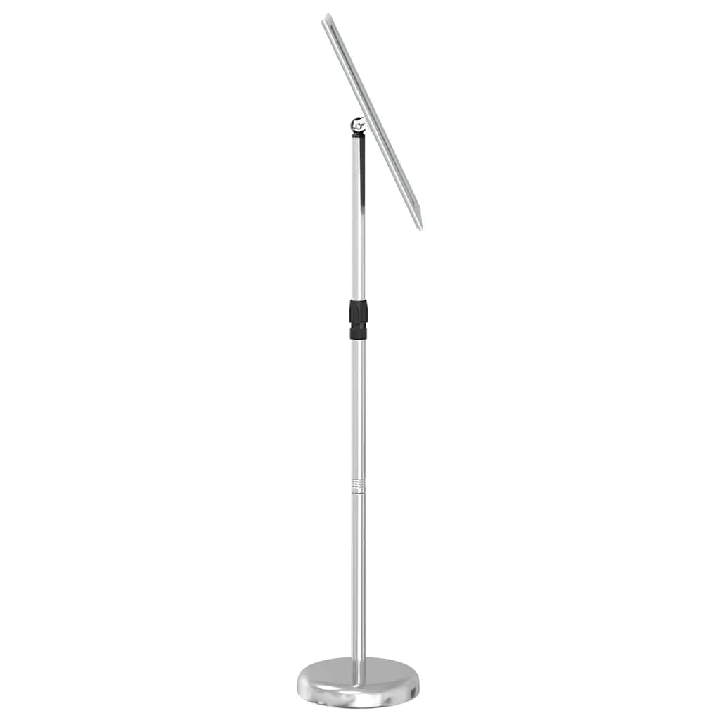 Soporte de aluminio plateado 30 x 25 x 128 cm regulable para eventos y exposiciones