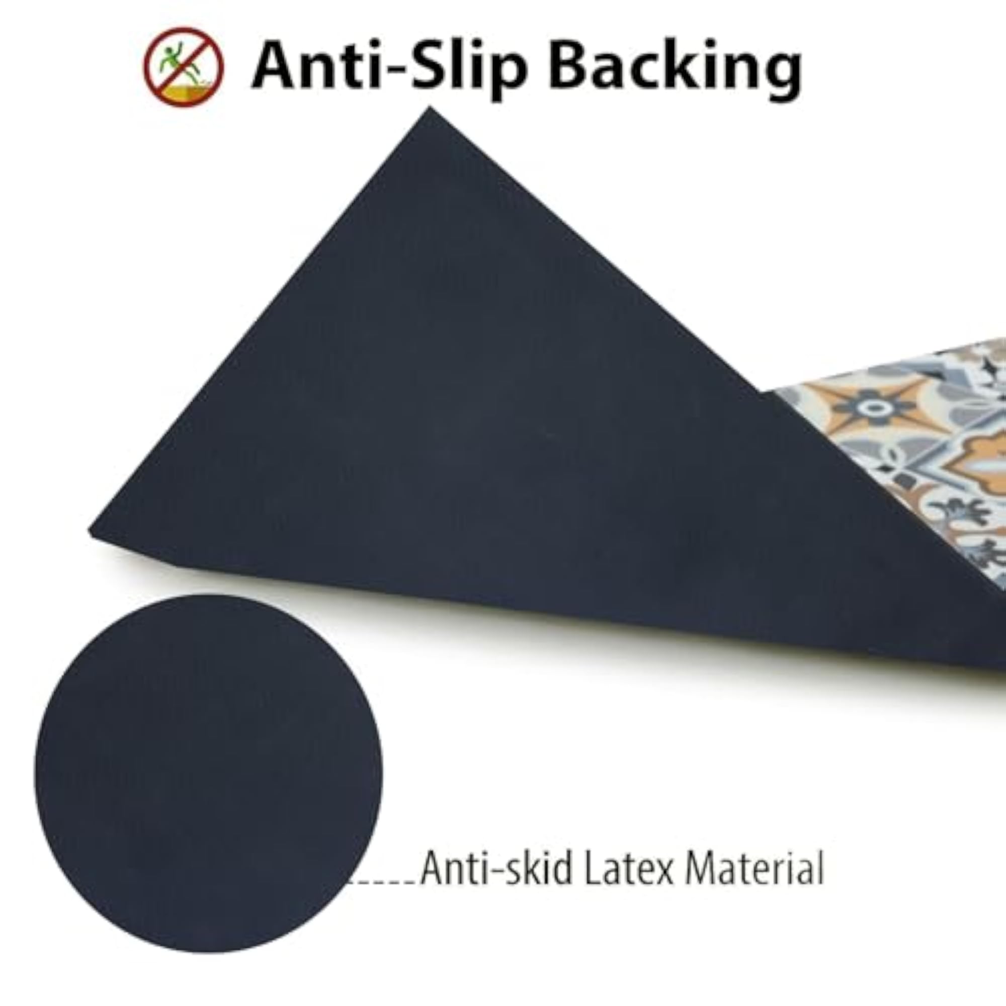 Rubber Kitchen Mats for Floor Set of 2 Pcs, Non-Skid