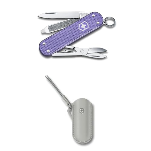 VICTORINOX(ビクトリノックス) クラシック ALOX クラシックカラーズ Electric Lavender 多機能 ナイフ アウトドア キャンプ はさみ マイナスドライバー付き つめやすり搭載 5機能を搭載したスイス製マルチツール 小型 コンパ